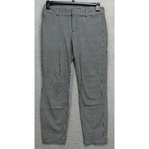 Old Navy Pants Womens 8 Reg Black White‎ Checkered Pixie Khakis Mid Rise Ladies